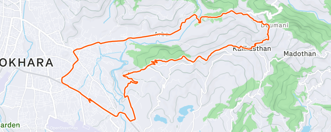 Map of the activity, Afternoon Mountain Bike Ride
