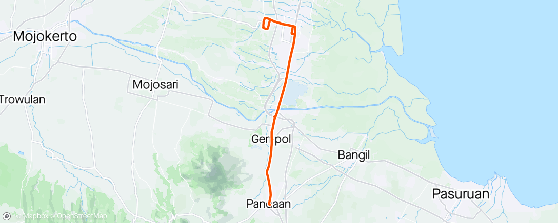 Map of the activity, Pandaan Ride