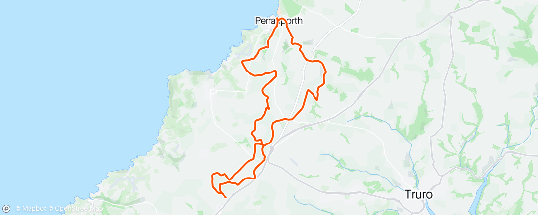 Map of the activity, Saturday MTB ride