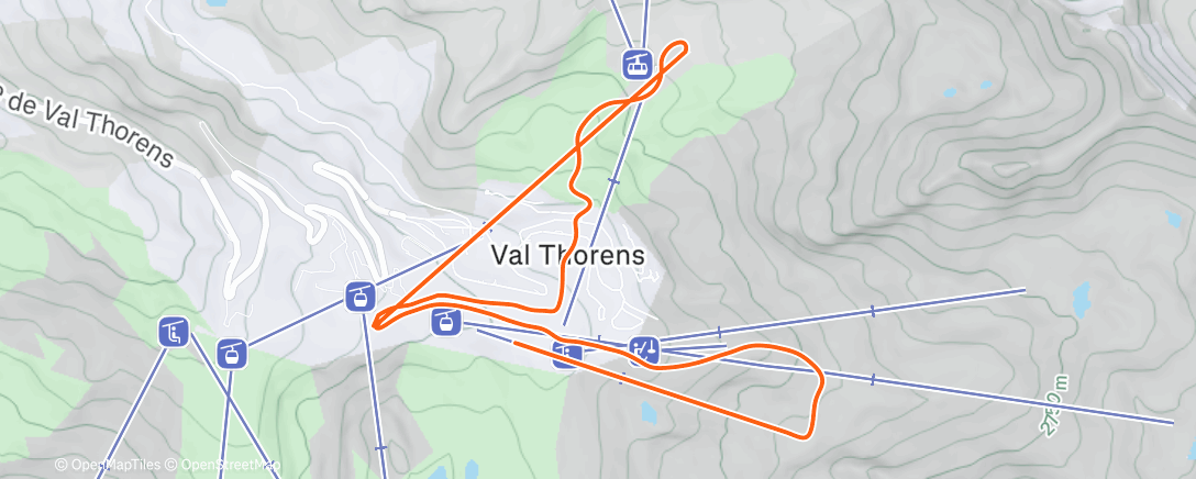 Map of the activity, Slopes - A day skiing at Les 3 Vallées