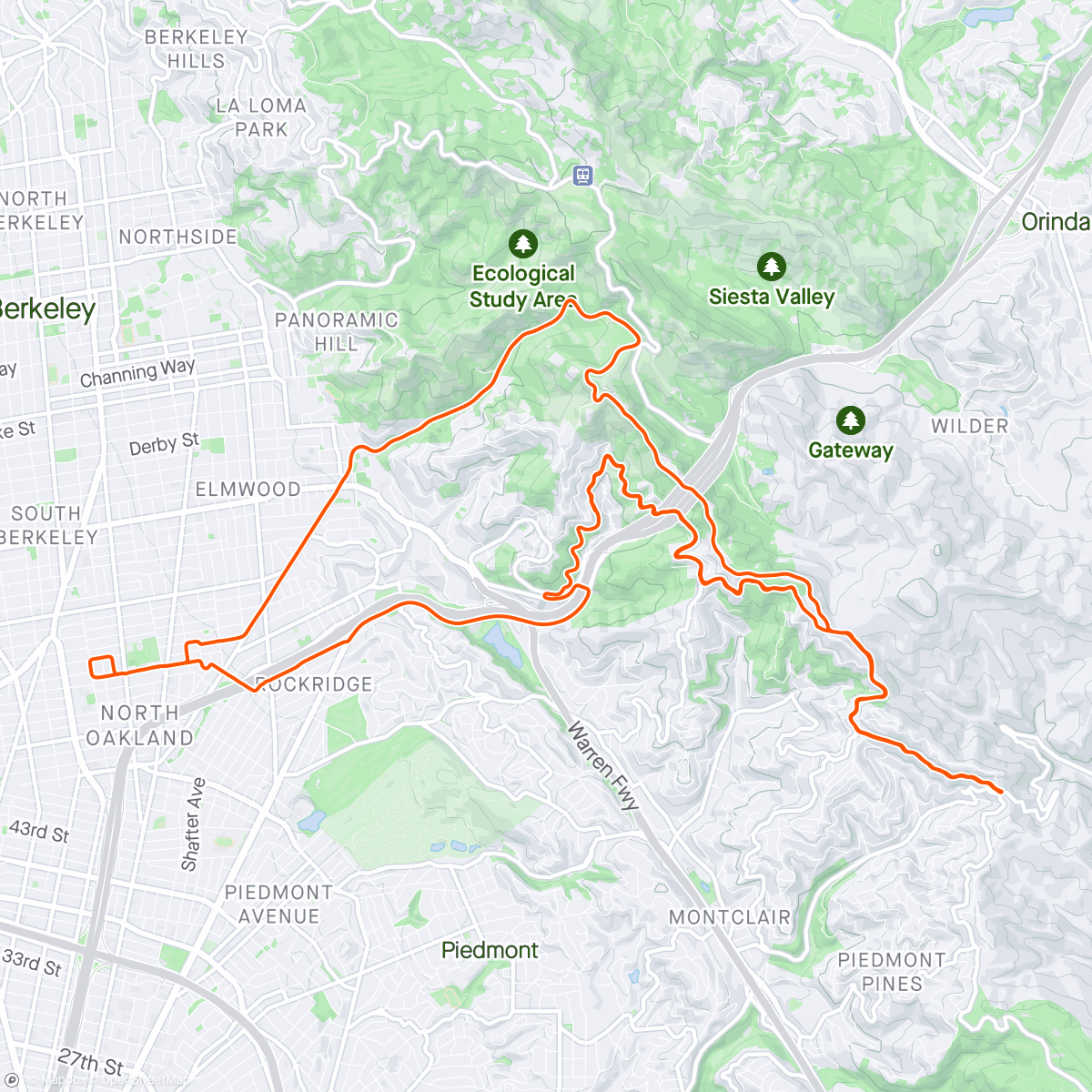 Map of the activity, Pain Cave Times Three