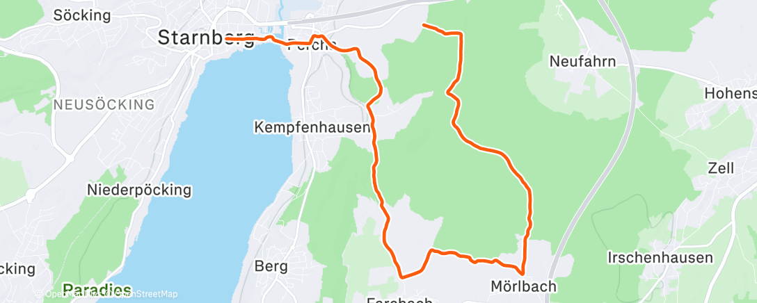 Map of the activity, Afternoon Trail Run