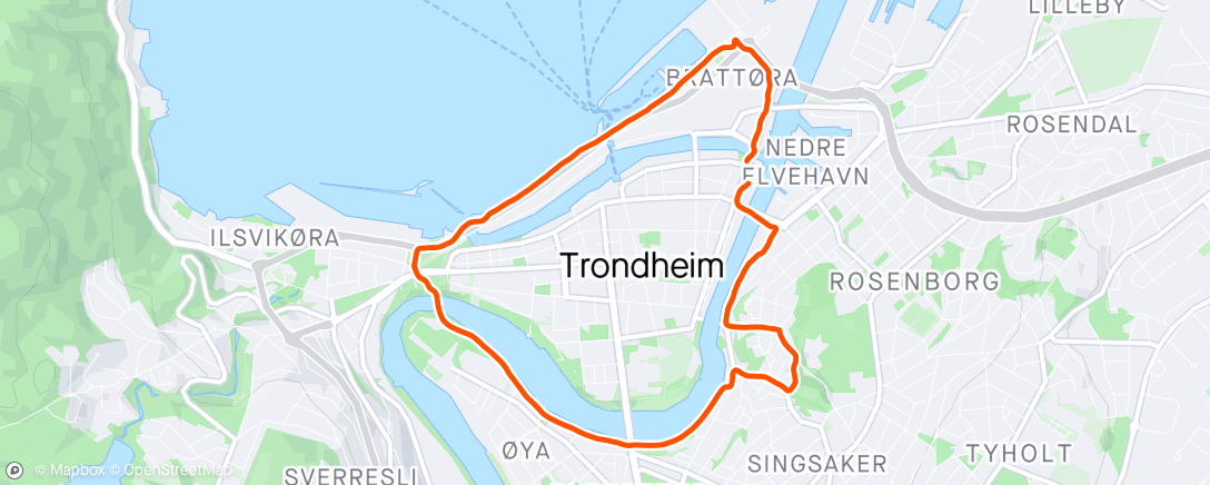 Map of the activity, Før frokost i Trondheim
