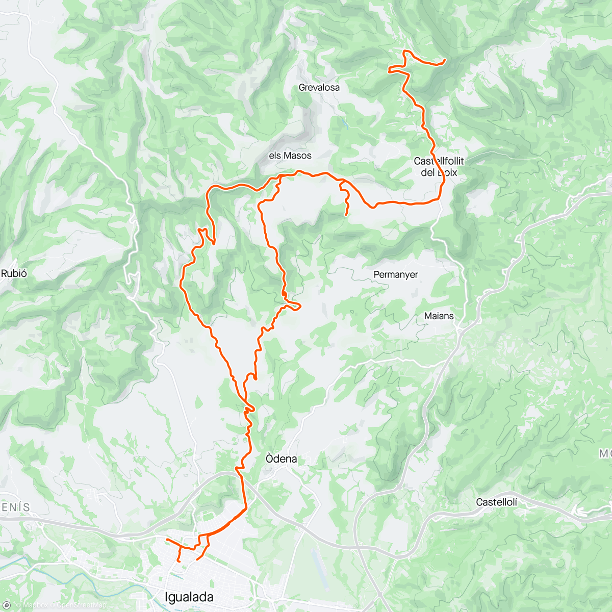 Карта физической активности (Bicicleta de montaña eléctrica matutina)