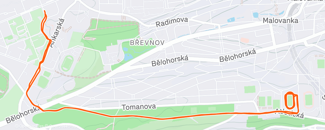 Map of the activity, Dráha - 8x 1200