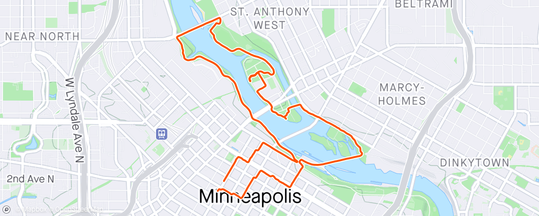 Map of the activity, Interval run