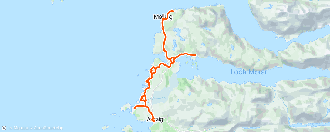 Map of the activity, Beach hopping from Arisaig to Mallaig