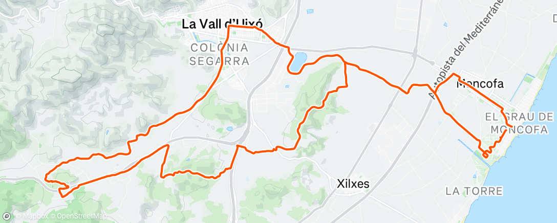 Map of the activity, Bicicleta de montaña matutina