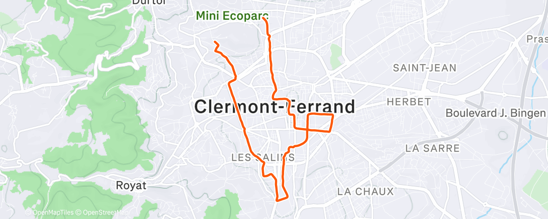 Map of the activity, ❌ muscu -> Footing 👯‍♀️