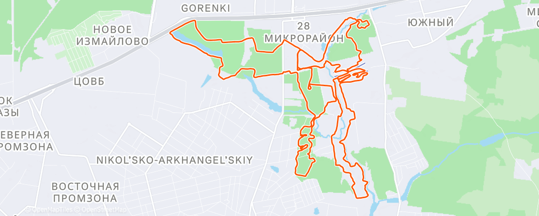 Map of the activity, Утренний забег