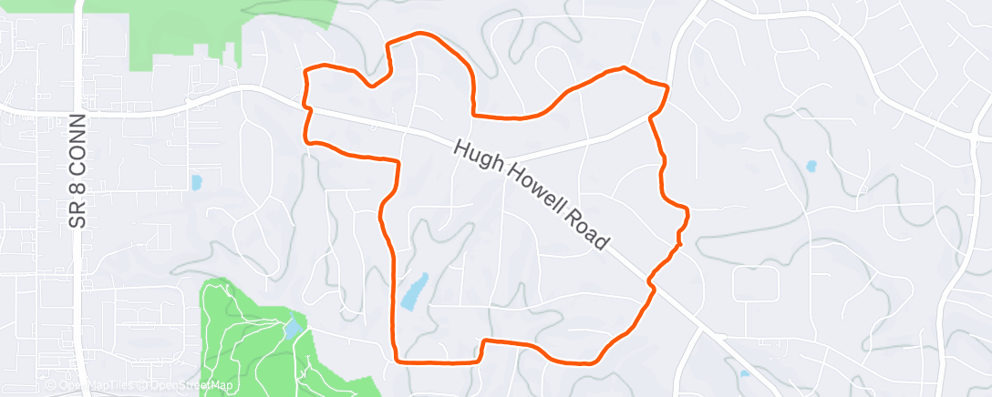 Map of the activity, Afternoon Run