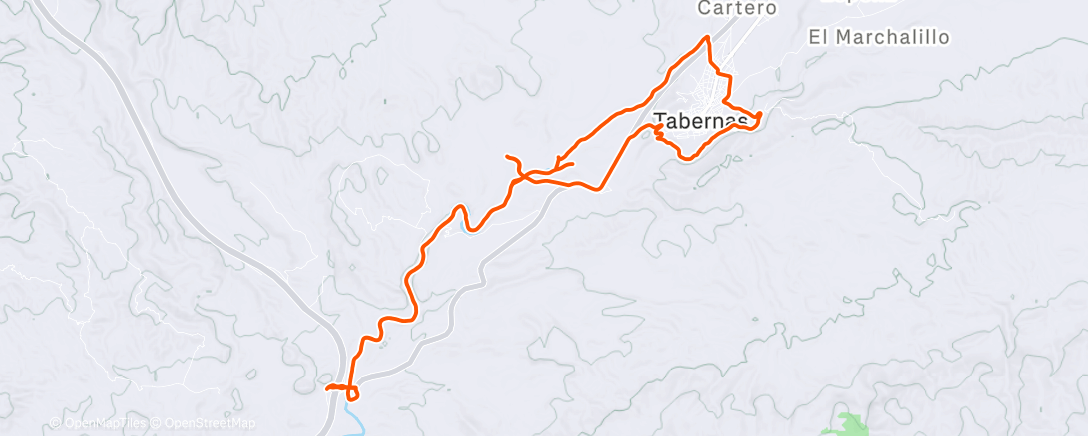 Map of the activity, Bicicleta de montaña matutina
