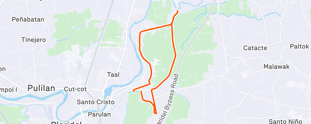 Map of the activity, Evening Run