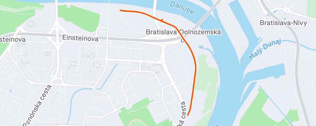 Map of the activity, Afternoon Run