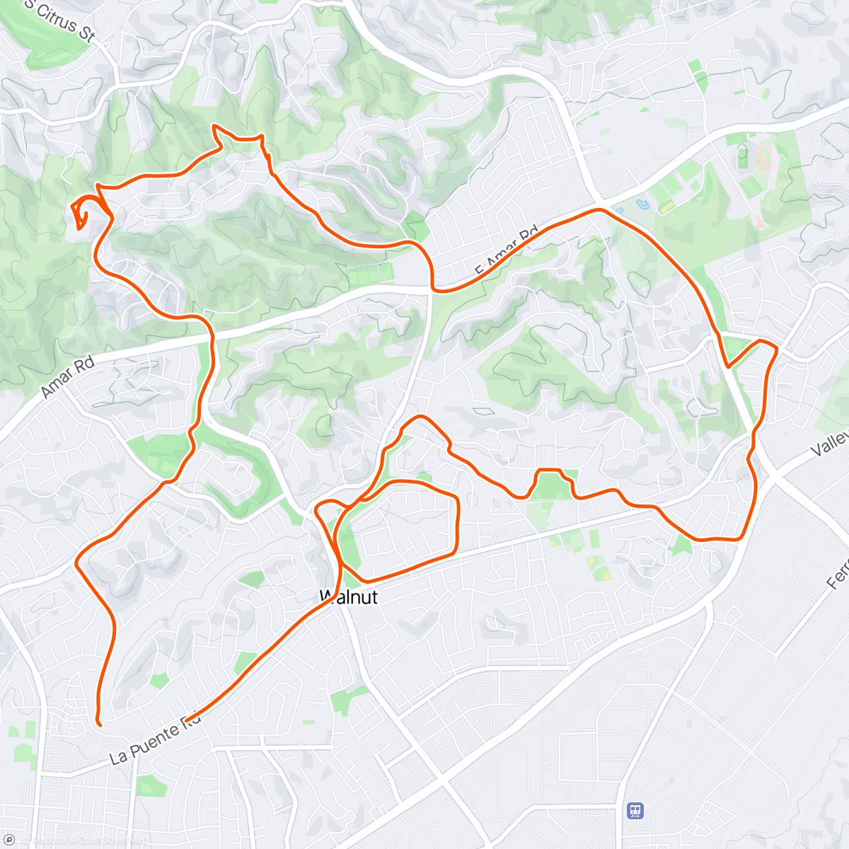 Map of the activity, Beautiful day today on an  urban assault gravel bike horse trails walnut ride