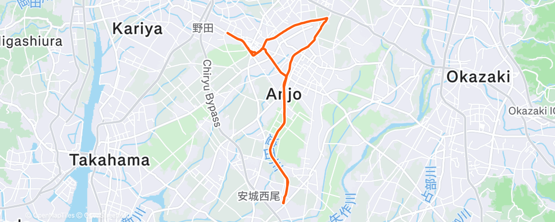 Map of the activity, Lunch Run