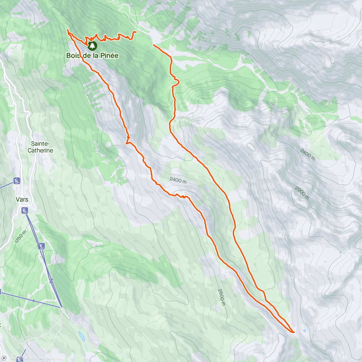 Map of the activity, Pointe de Pastourlet par les Crêtes de Vars - c'est l'aventure ! 🤩😇🏔️
