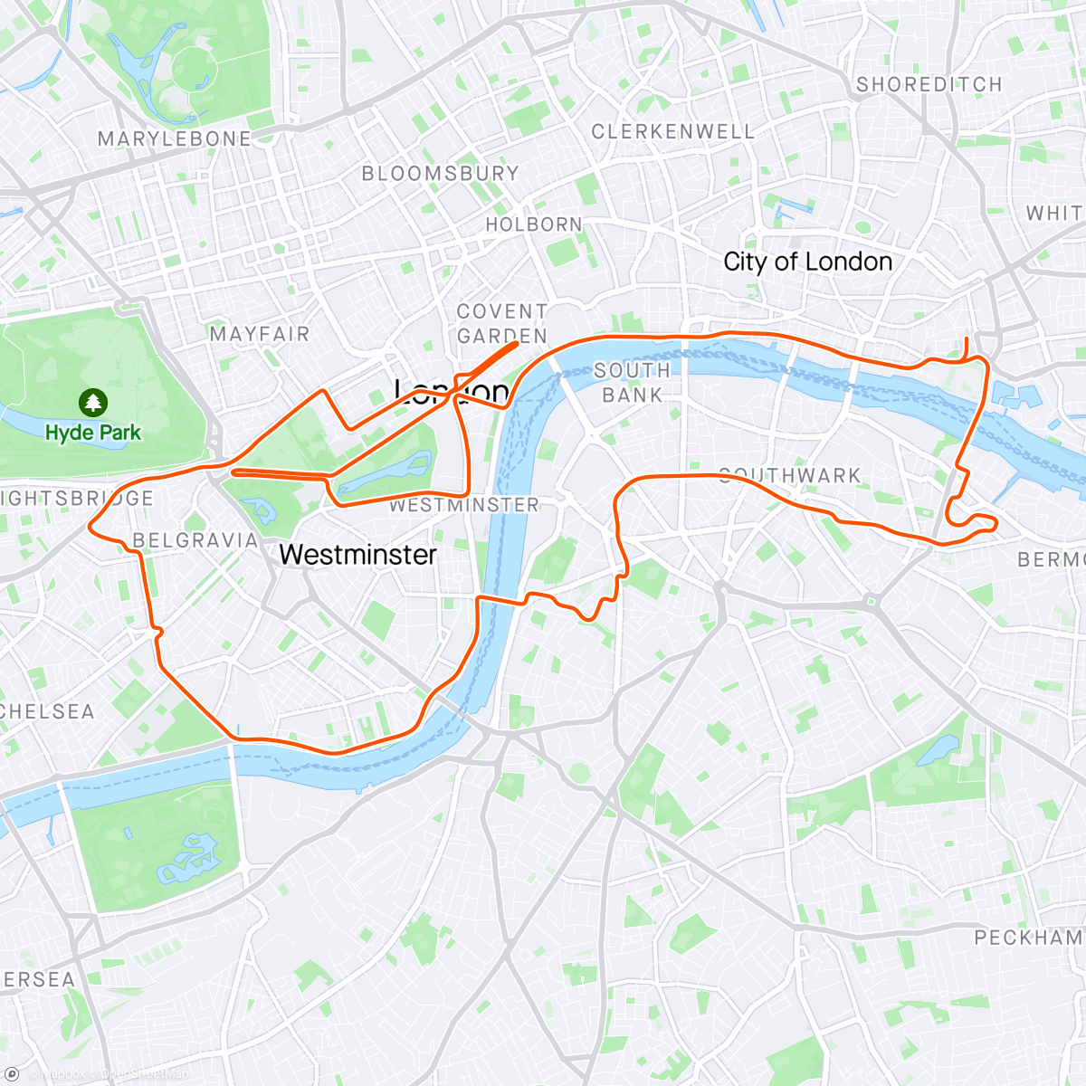 Map of the activity, Zwift - TTT: 5 Years of the WTRL Team Time Trial - Zone 26 (MOCHA) on Greatest London Flat in London