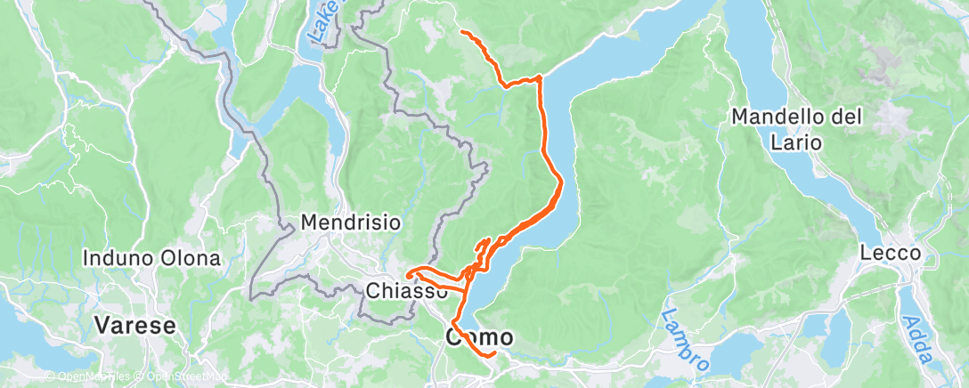 Map of the activity, Pedalata mattutina