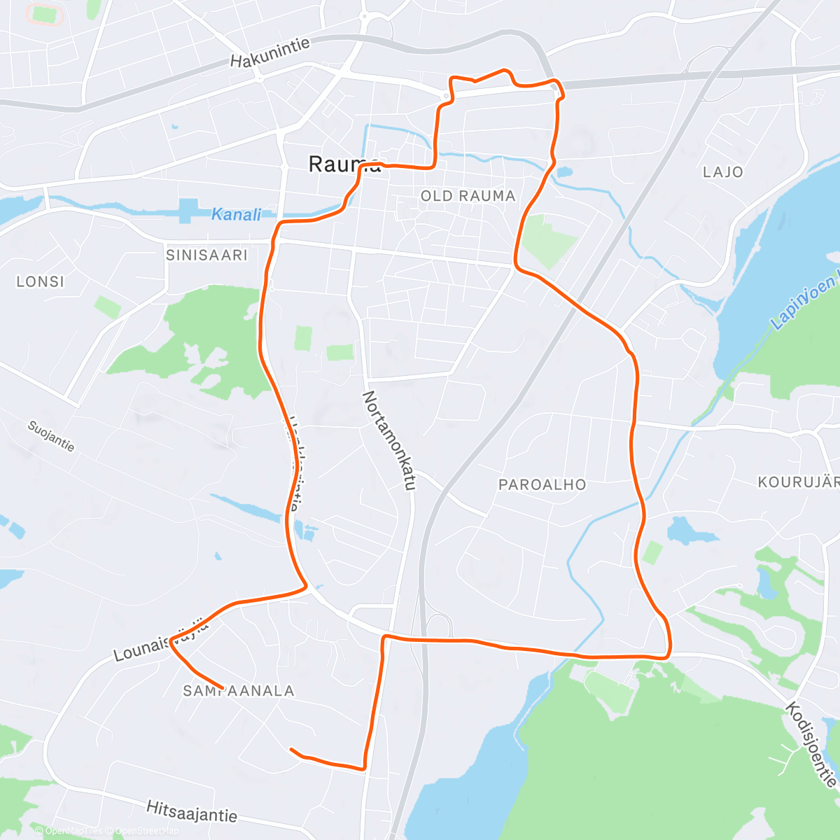 アクティビティ「Kiva keli ulkoiluun, pakkasta -12❄️」の地図