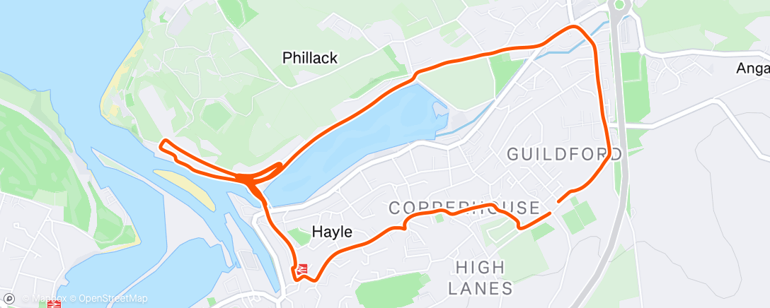 Map of the activity, Afternoon Run