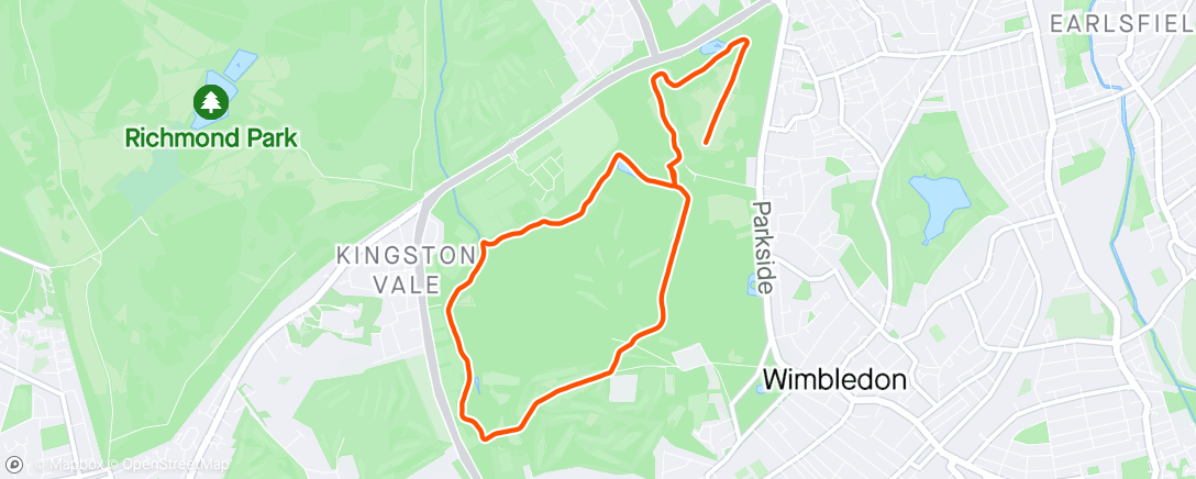 Mapa da atividade, Wimbeldon Common Trail 5