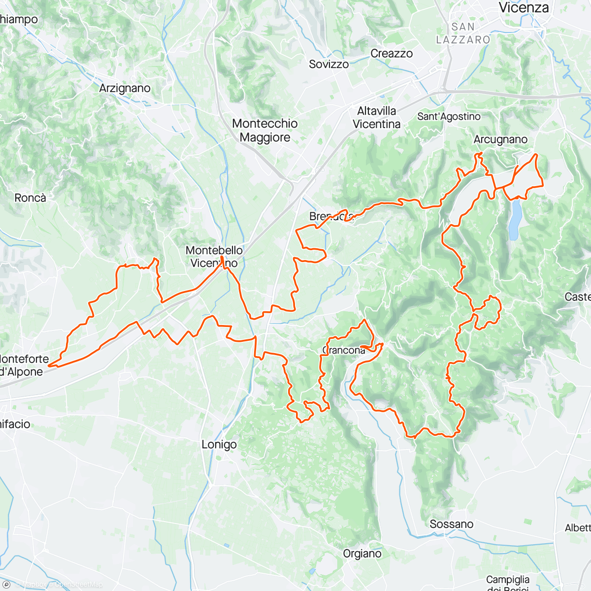 Mappa dell'attività Liotto, Aquila Gravel percorso Rapace 🦅