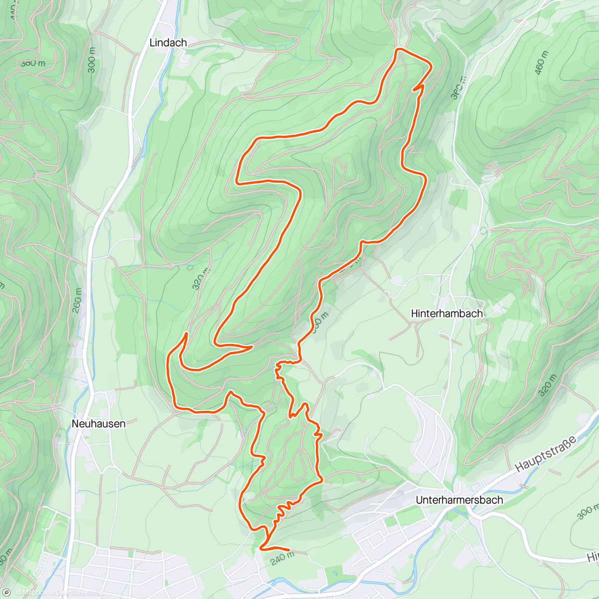 Map of the activity, Trailrun light in Zell