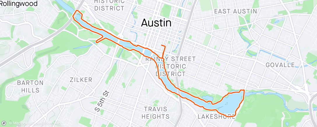 Map of the activity, Lady Bird Lake Loop 🐞 CCW