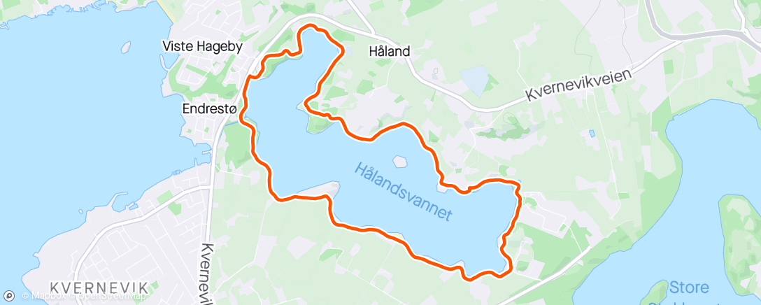 Kaart van de activiteit “Hålandsvannet rundt, startnr 99.”