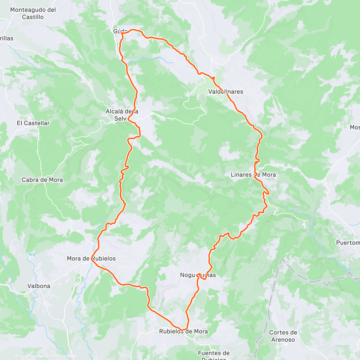 Map of the activity, Bicicleta a la hora del almuerzo