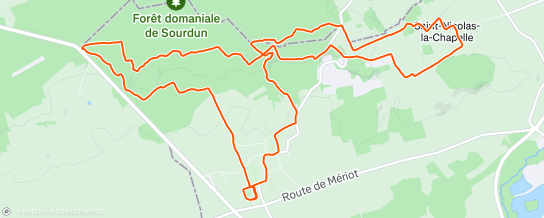 Map of the activity, Course à pied en soirée