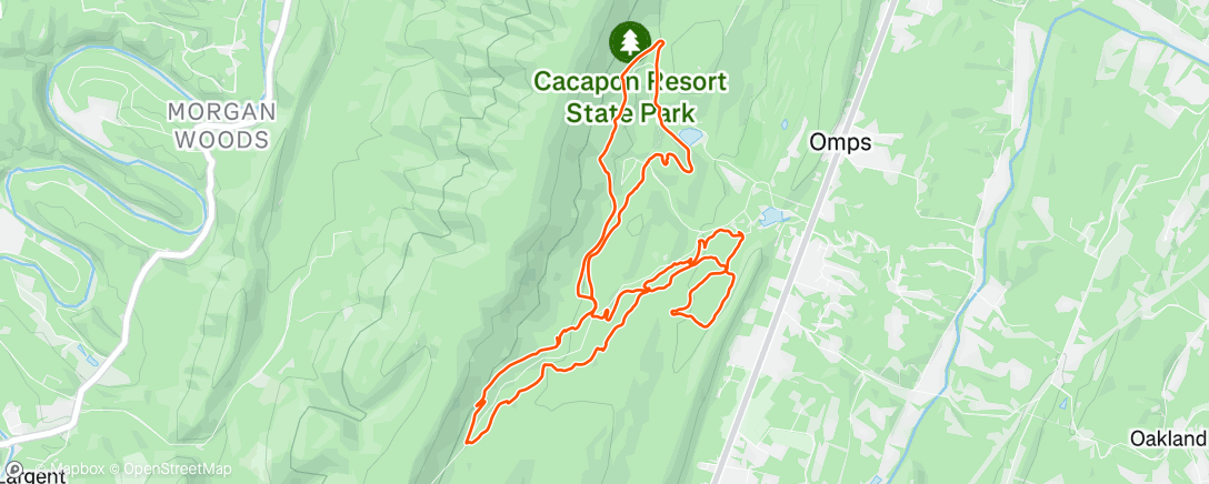 Map of the activity, Morning Mountain Bike Ride