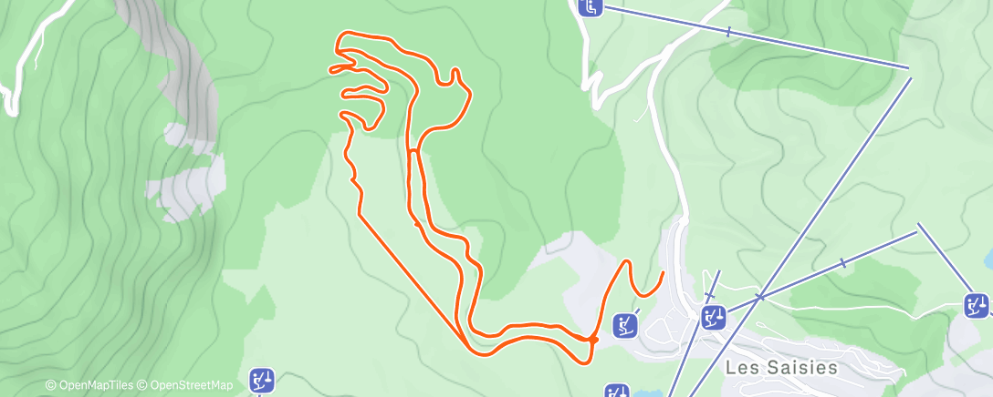 アクティビティ「Ski nordique déblocage avant 60km Bessans 🔥」の地図