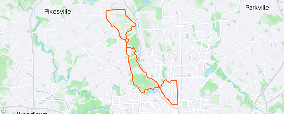 Map of the activity, Slow Ride