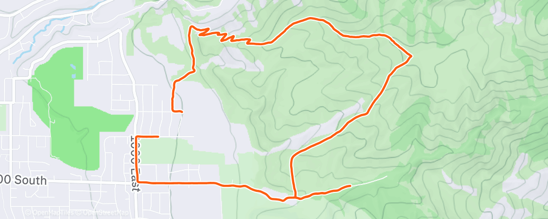 Map of the activity, A slow jog/hike kind of morning