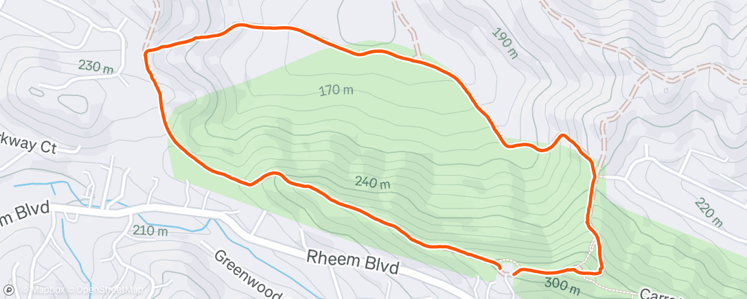 Map of the activity, Afternoon Hike