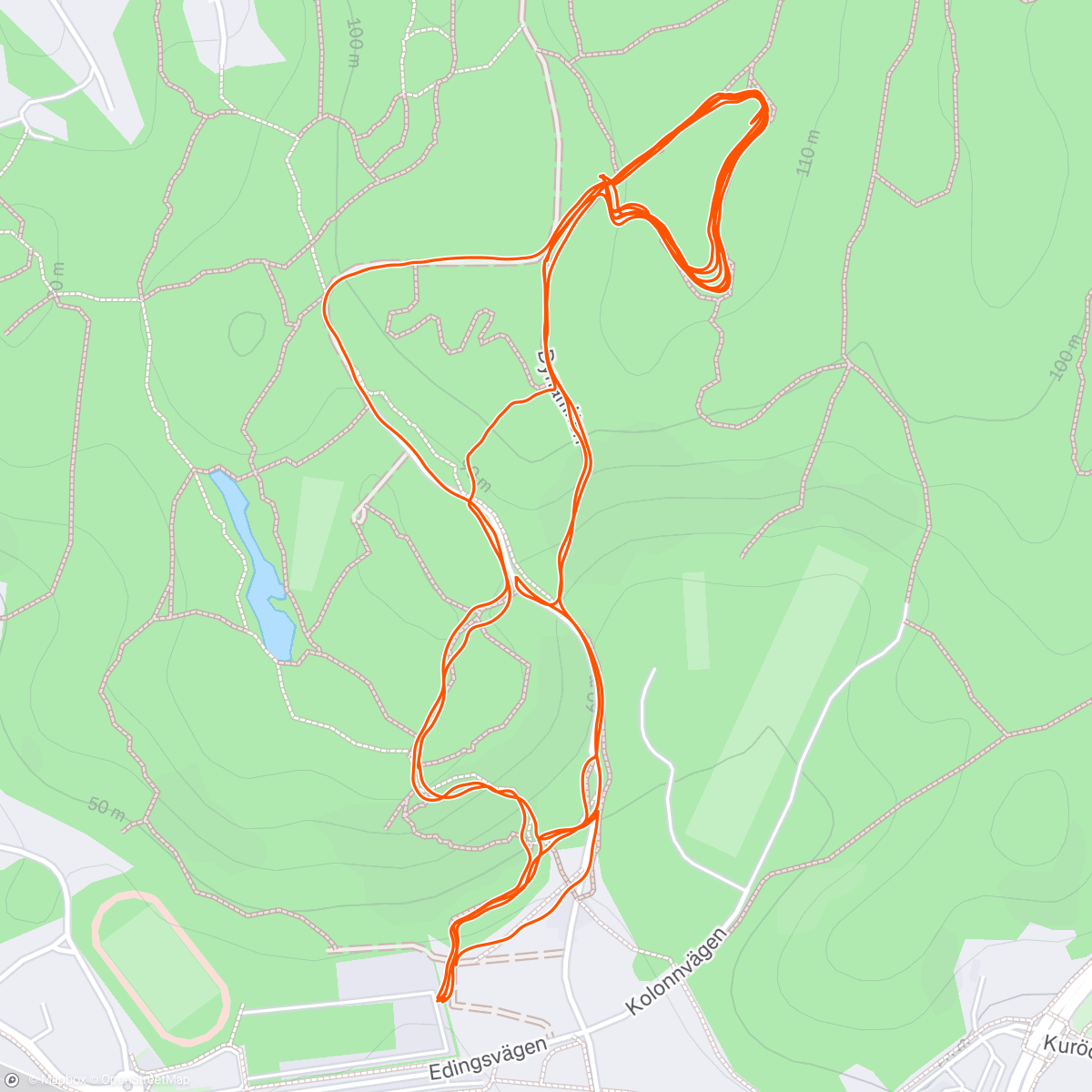Map of the activity, Merrell + GTR kväll i Uddevalla