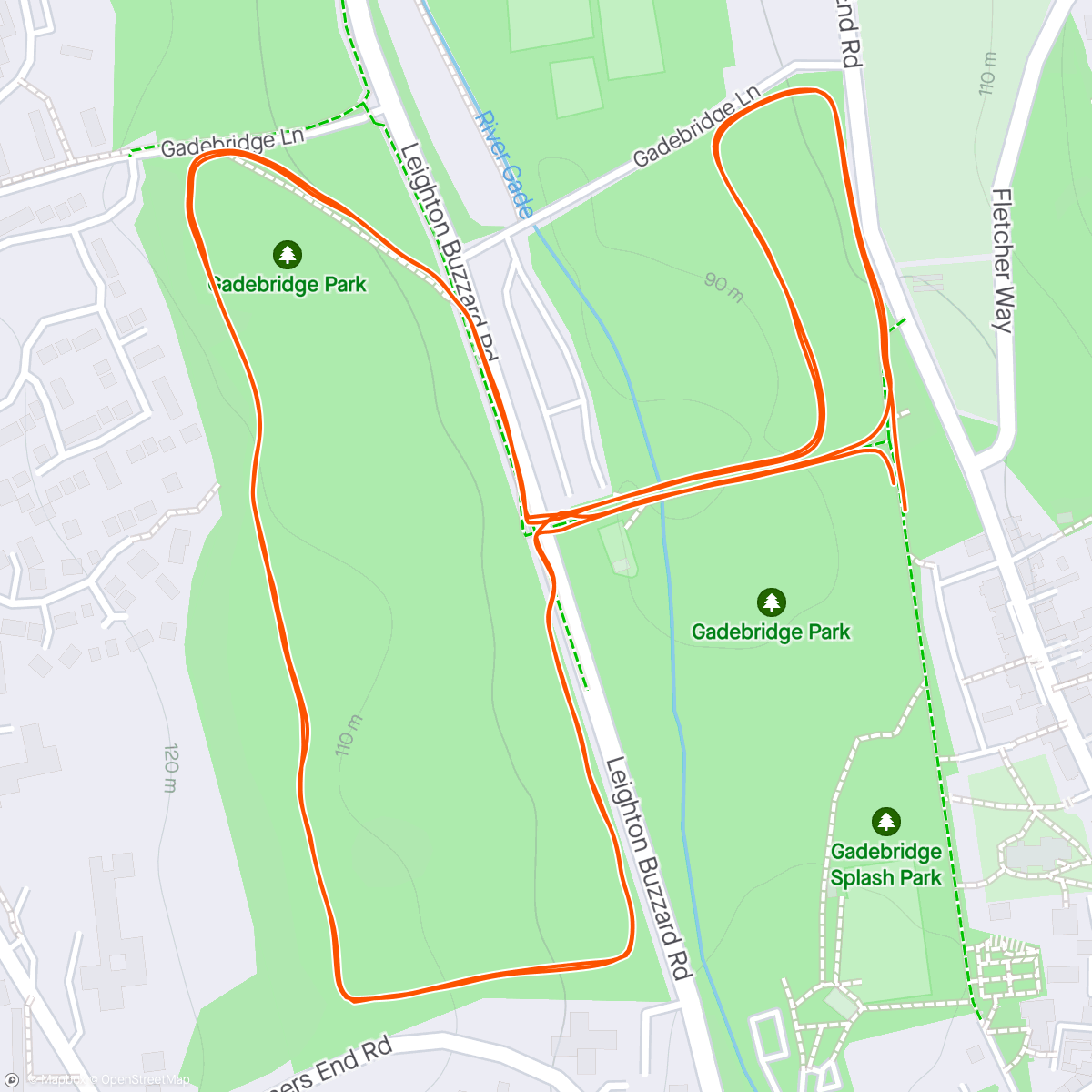 Map of the activity, Gadebridge Parkrun n116 p18