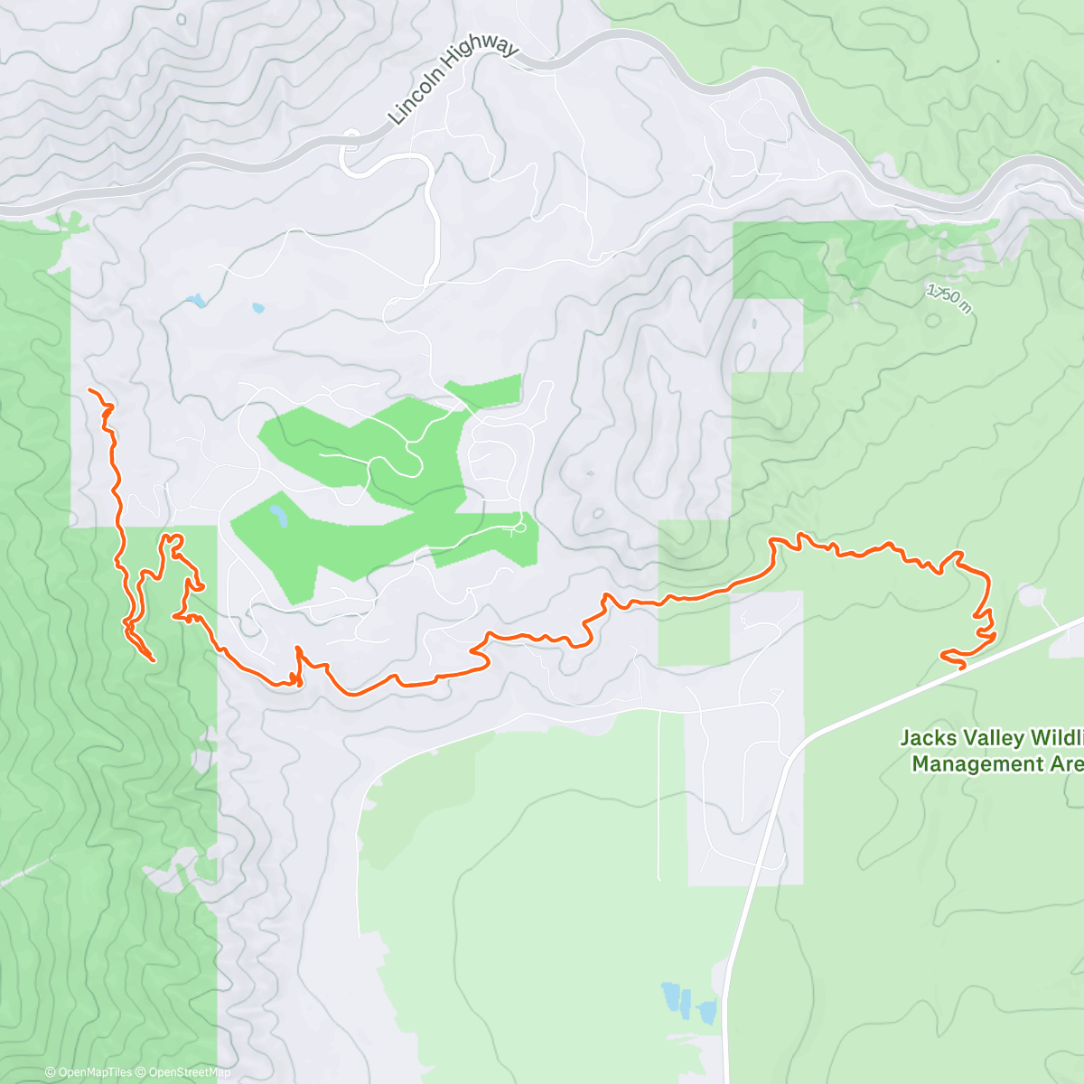 Map of the activity, Clear Creek to Knob Pt