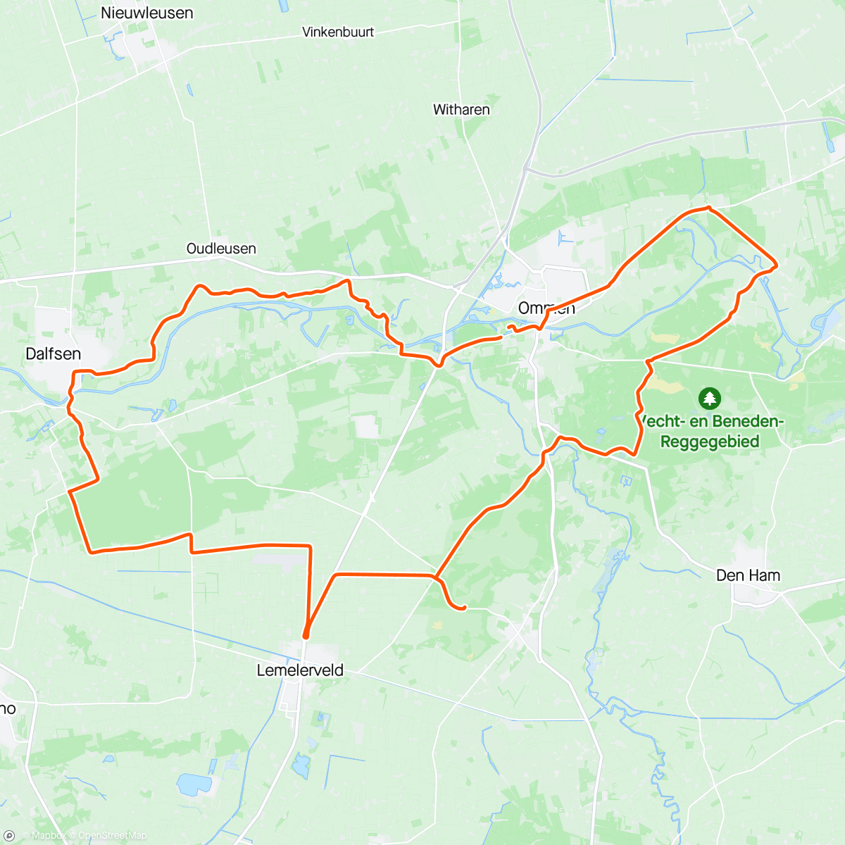 Карта физической активности (E-bike. Ronde van Overijssel lemelerberg)