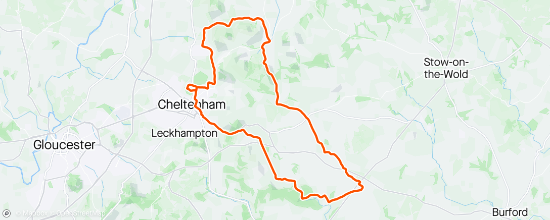 Map of the activity, Northleach club run
