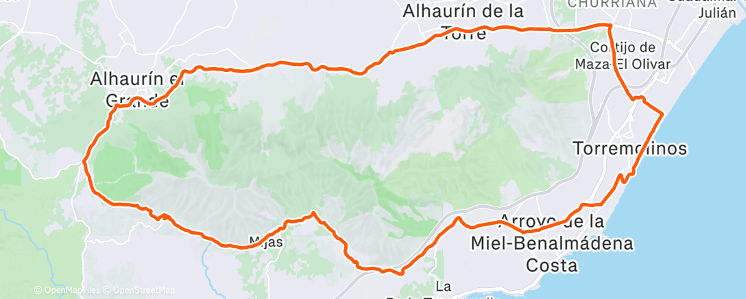 Mapa de la actividad (La Vuelta a Torremolinos)