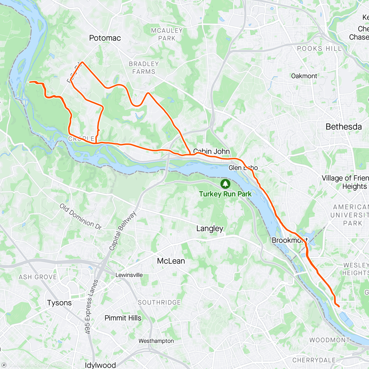 Map of the activity, Sunday Morning Buna Ride