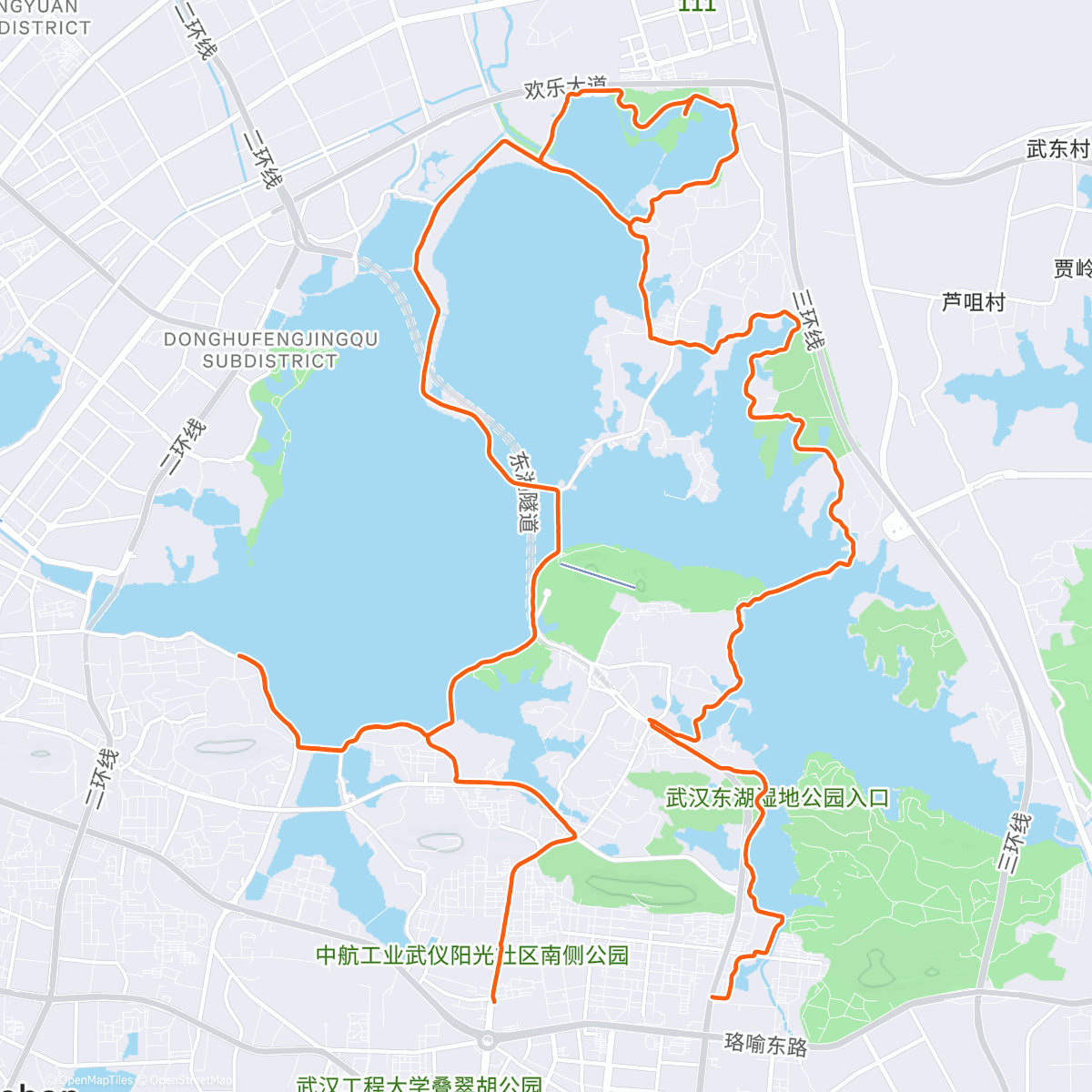 Map of the activity, 武汉 东湖