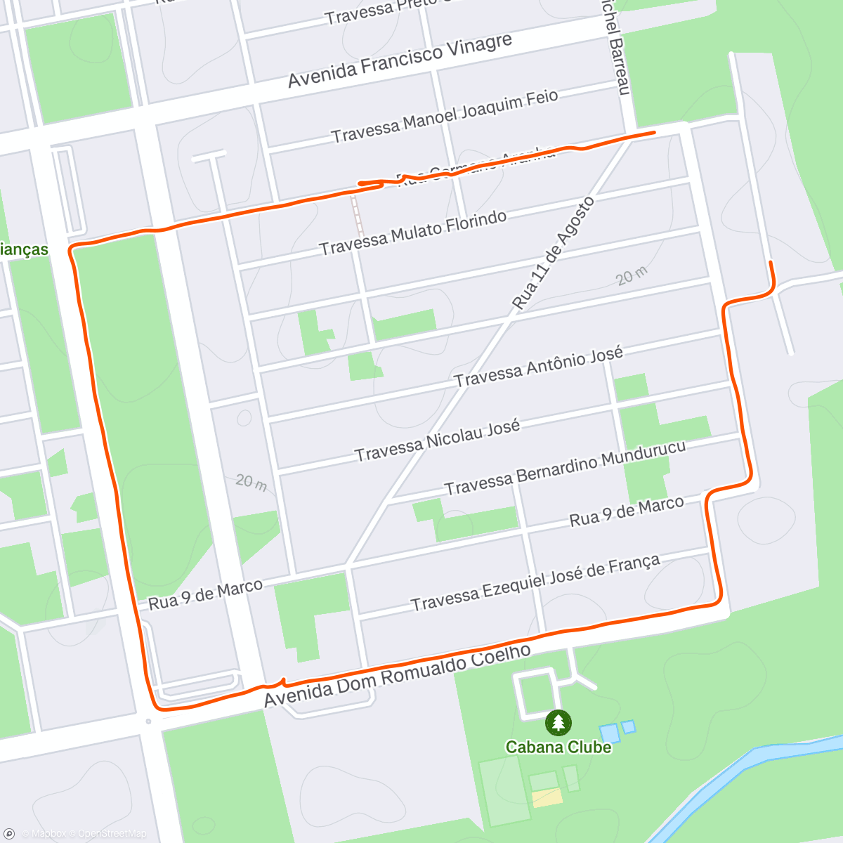 Map of the activity, Pedalada na hora do almoço