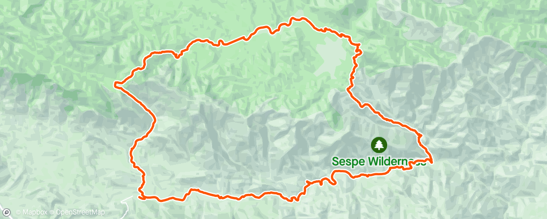 Map of the activity, Hiking around Los Padres Natl. Forest