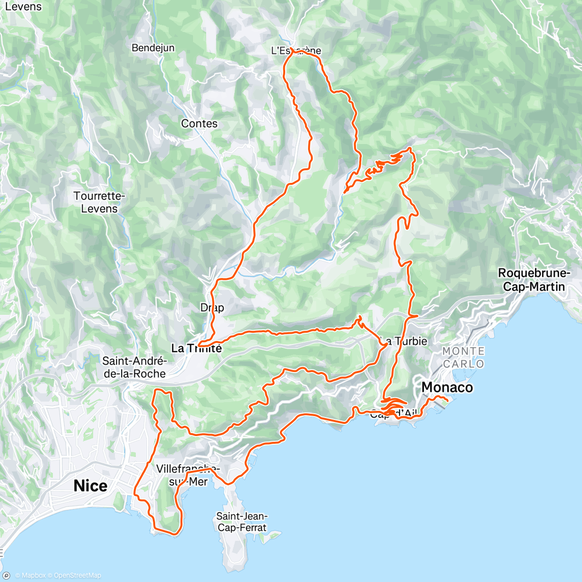 Map of the activity, No Vuelta 30/30s