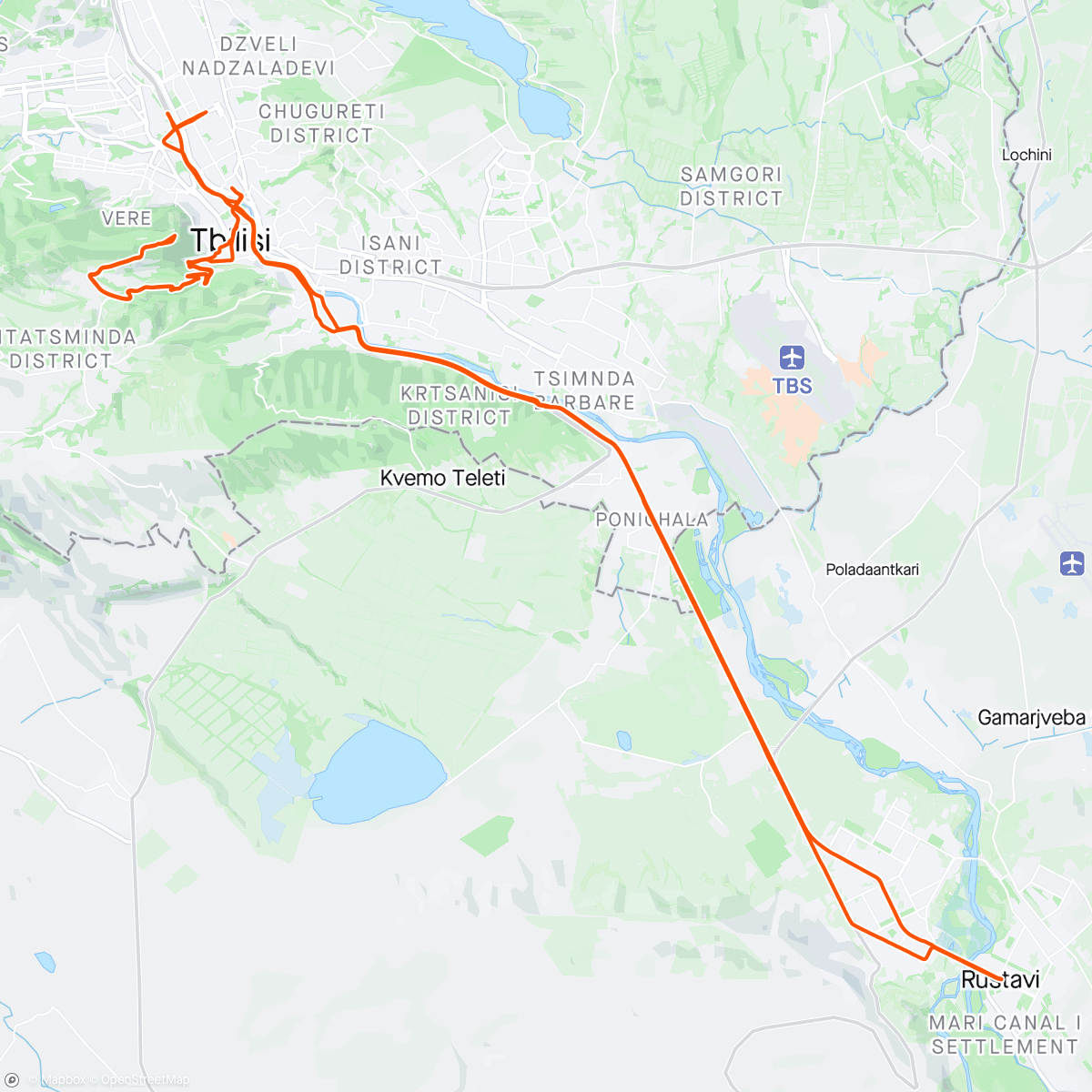 Map of the activity, Rustavi Ride