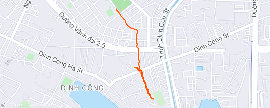 Map of the activity, Afternoon Run